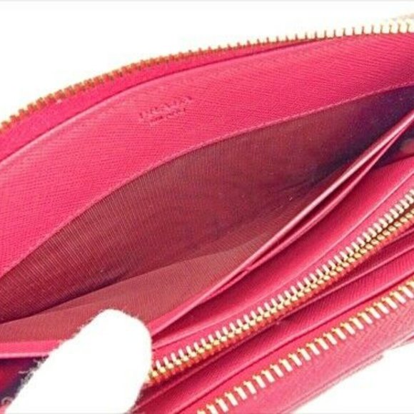 Prada Long Wallet Pink leather Woman Authentic Used T8823 - Picture 6 of 9